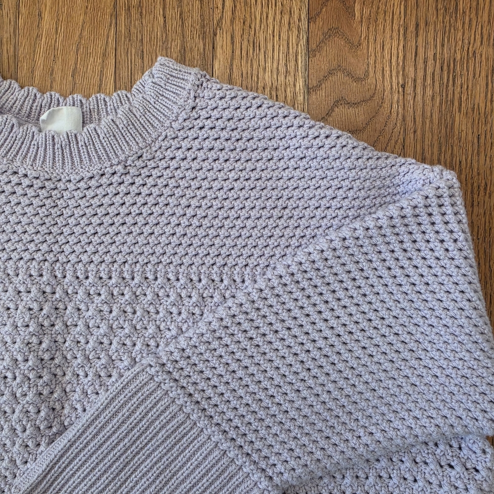 GAP Girls Light Lavender Knit Crewneck Square Sweater Size S